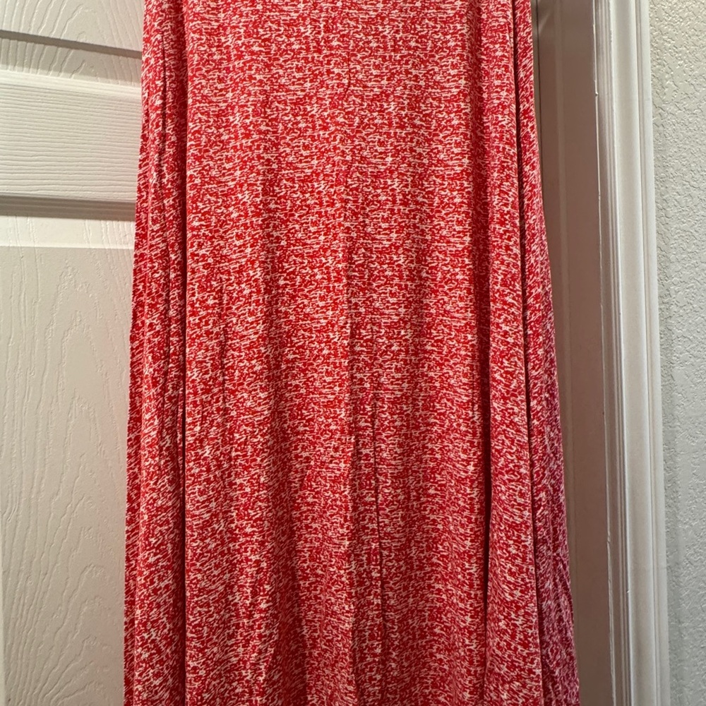 Red Patterned Women's Skirt by Renee C.